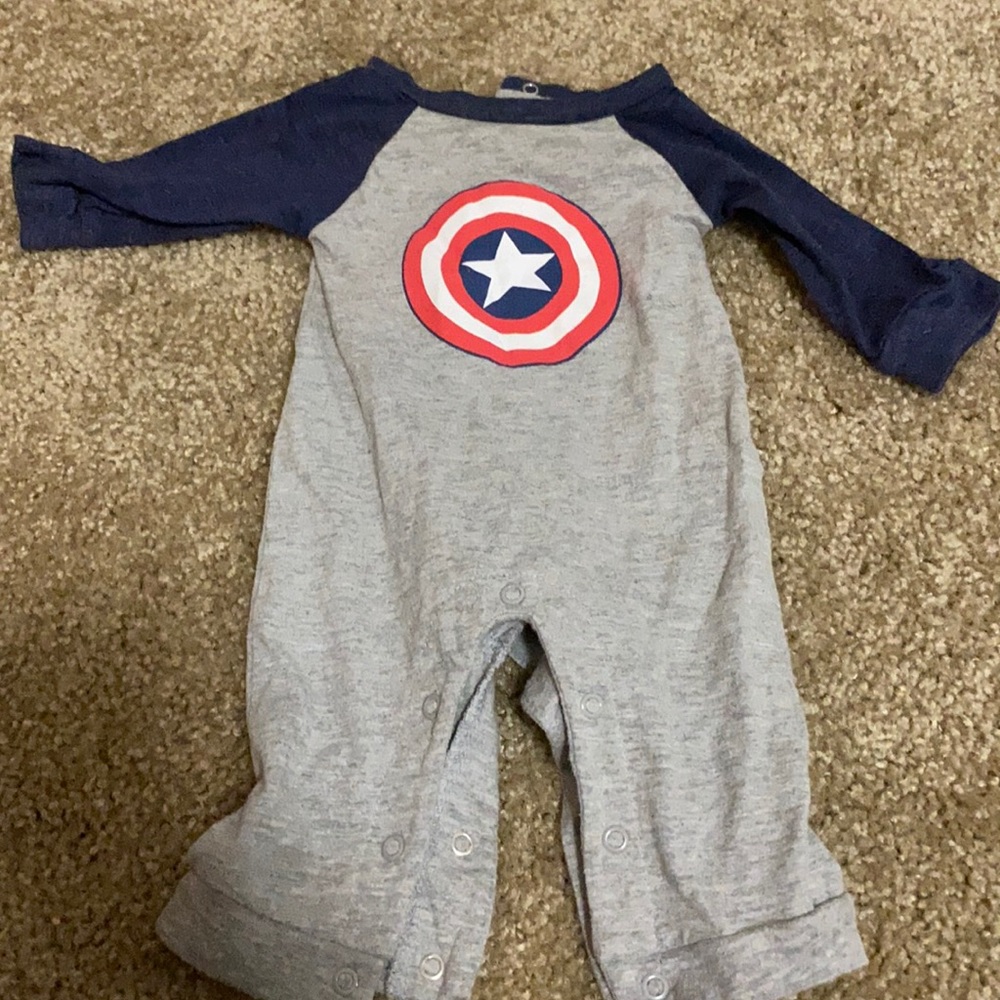 A babies button down jumpsuit